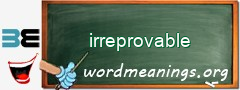 WordMeaning blackboard for irreprovable